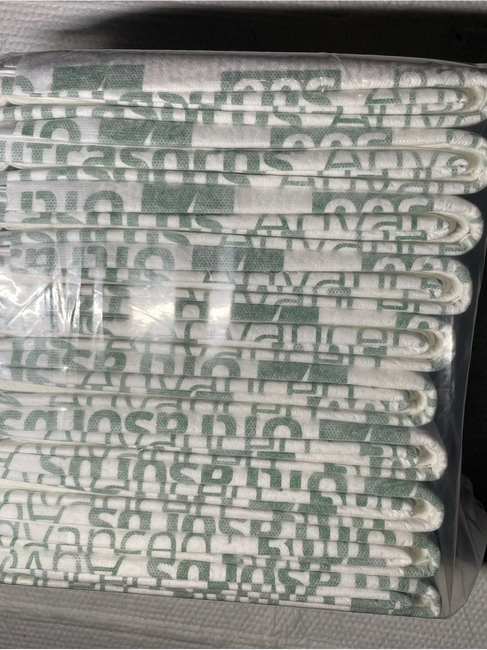 Medline Disposal Mattress Underpads - white with mint green print (Pack of 10)